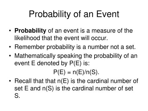 What is the probability of n events?