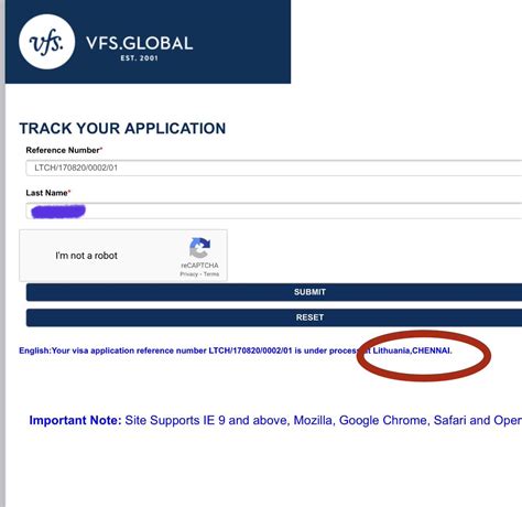 What is the processing time for VFS?