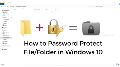 What is the program to password protect folders in Windows 10?