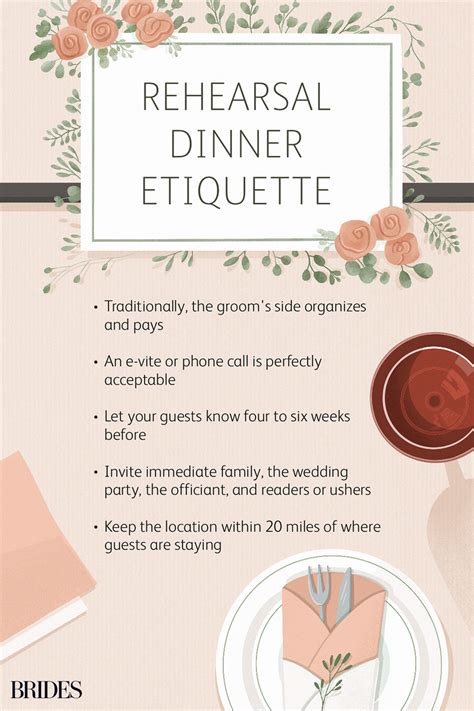 What is the protocol for a rehearsal dinner?