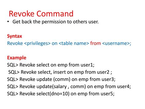 What is the revoke command?