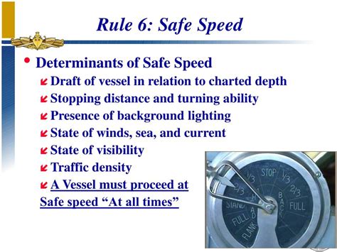 What is the rule 5 of safe speed?