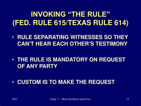 What is the rule 615 in Texas?
