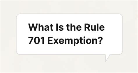 What is the rule 701 for startups?