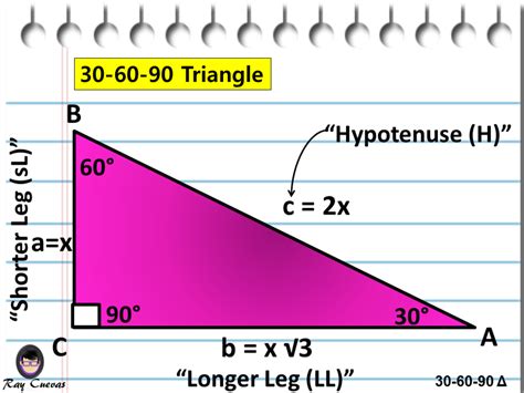 What is the rule for a right triangle?