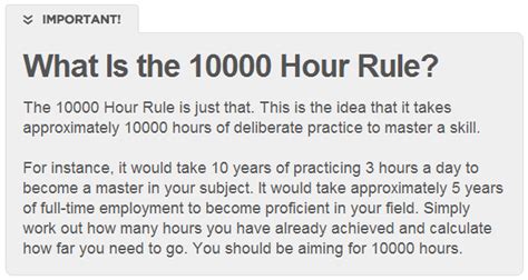 What is the rule of 1,000 hours?
