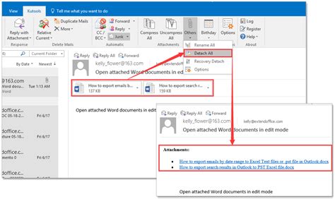 What is the shortcut key for Save attachments in Outlook?