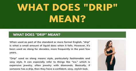 What is the slang drip?