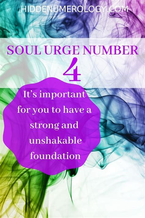 What is the soul urge number 4?