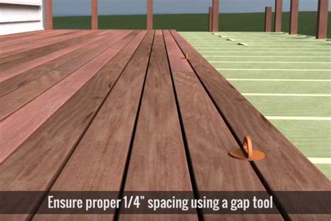What is the spacing for deck boards?