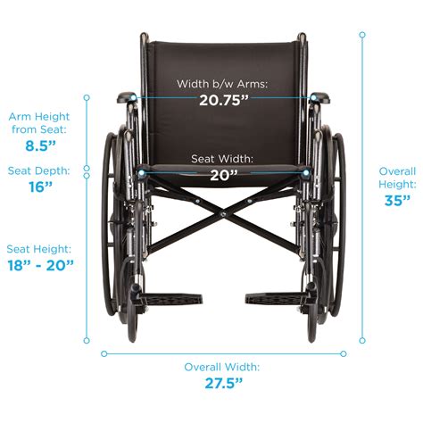 What is the standard size wheelchair?