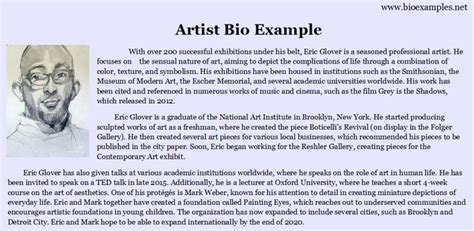 What is the structure of an artist biography?