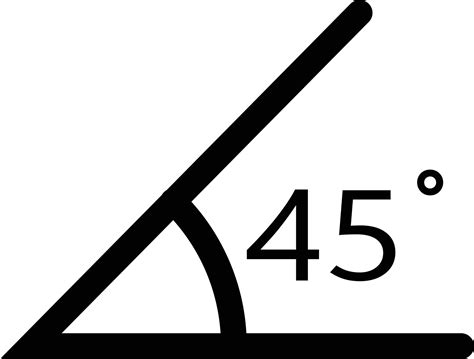 What is the symbol for 45 degrees?