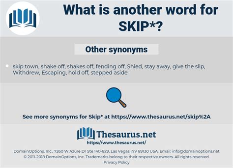 What is the synonym of Skip?