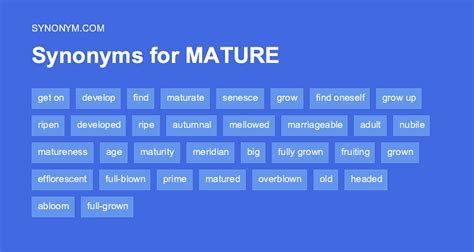 What is the synonym of matured?