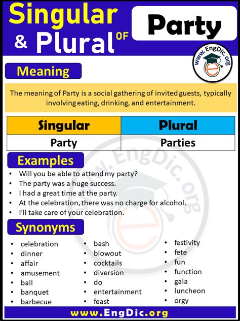 What is the synonym of party?