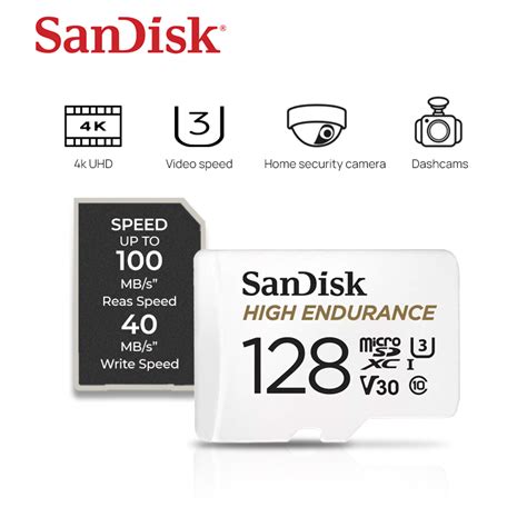 What is the temperature limit for Sandisk High Endurance?