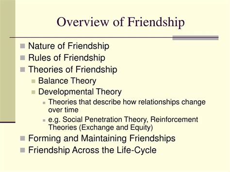 What is the theory of friendship?