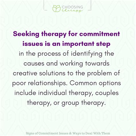 What is the therapy for commitment issues?
