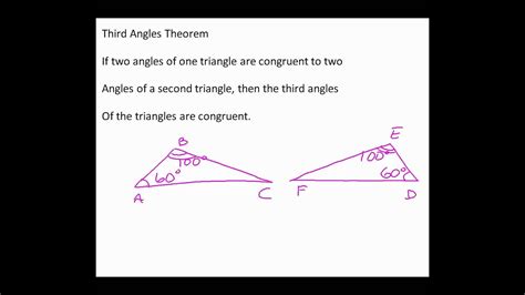 What is the third angle theorem?
