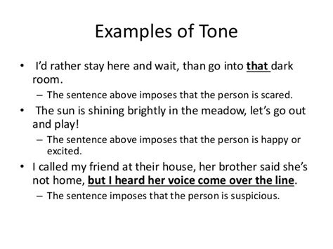 What is the tone of a sentence?