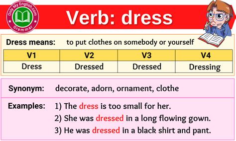 What is the verb dress in past?