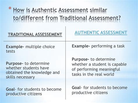 What is traditional assessment or authentic assessment?