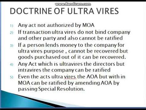 What is ultra vires doctrine?