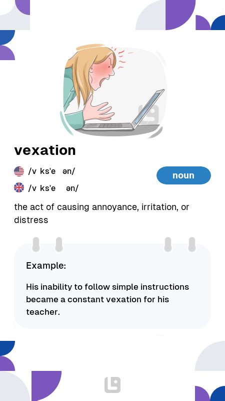 What is vexation Oxford dictionary?