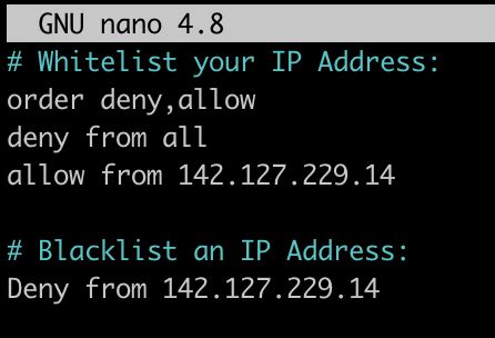 What is whitelist blacklist IP address?