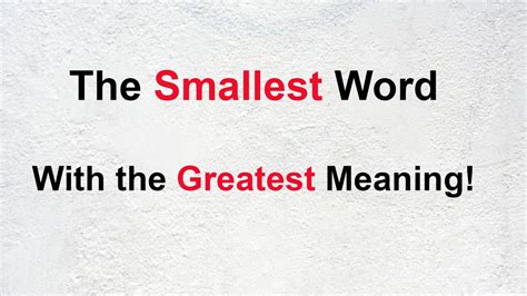 What is world's smallest word?