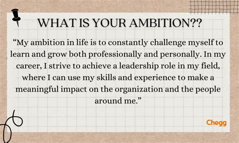 What is your ambition in life?