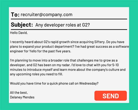 What kind of message do you send to a recruiter?