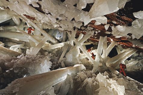 What kinds of crystals grow in caves?