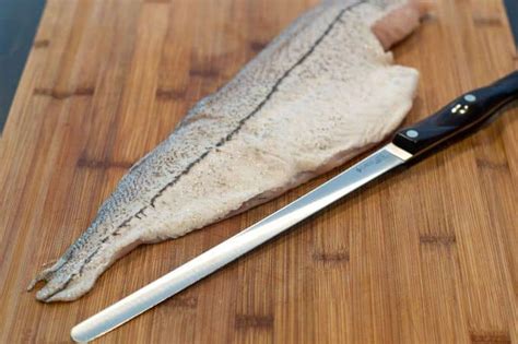 What knife is used to remove fish skin?