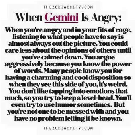 What makes a Gemini angry?