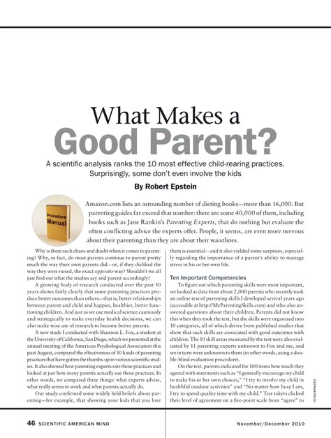 What makes a great parent?