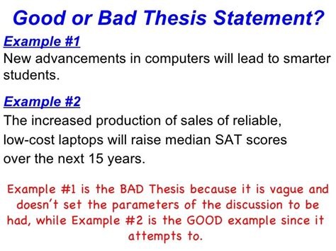 What makes a thesis good or bad?