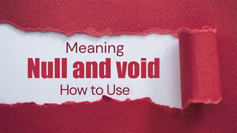 What makes an NDA null and void?