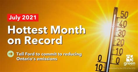 What month is the hottest in Ontario?