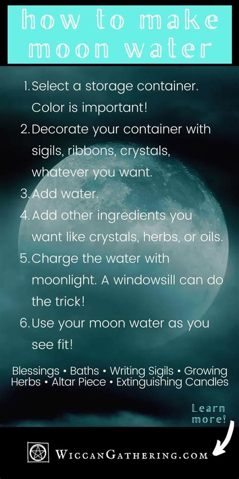 What not to do with moon water?