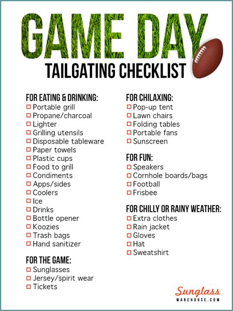 What not to forget for a tailgate?