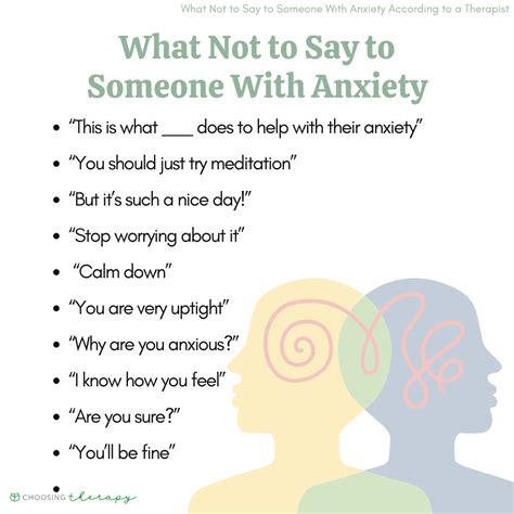 What not to say to anxiety?