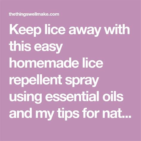 What oils keep lice away?