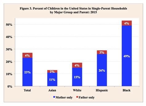 What percentage of blacks are raised by single mothers?