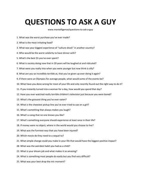 What question can I ask a guy?
