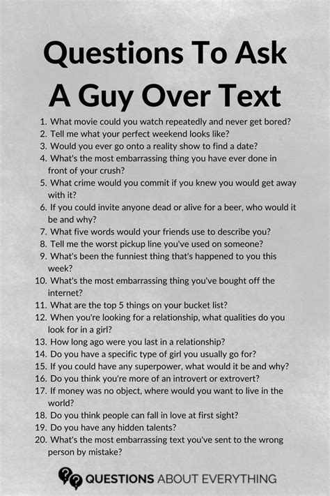 What questions to text a guy?