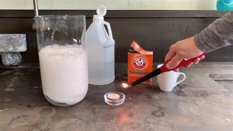 What reacts with baking soda for cleaning?