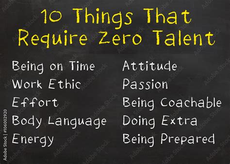 What requires no talent?
