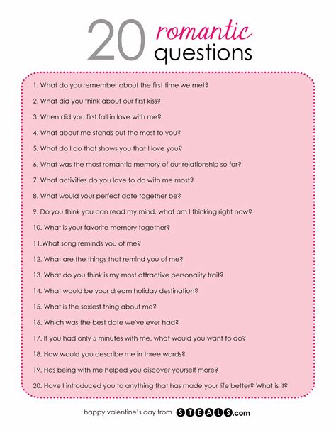 What romantic questions to ask?